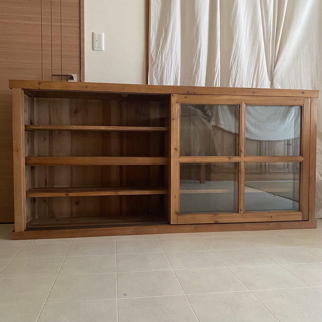 北欧　アンティーク　ガラス　キャビネット　ノットアンティークス　棚　サイドボード