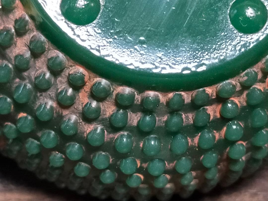 ♥翡翠風　ガラス　茶碗　桐箱付き　古玩　骨董品　中国