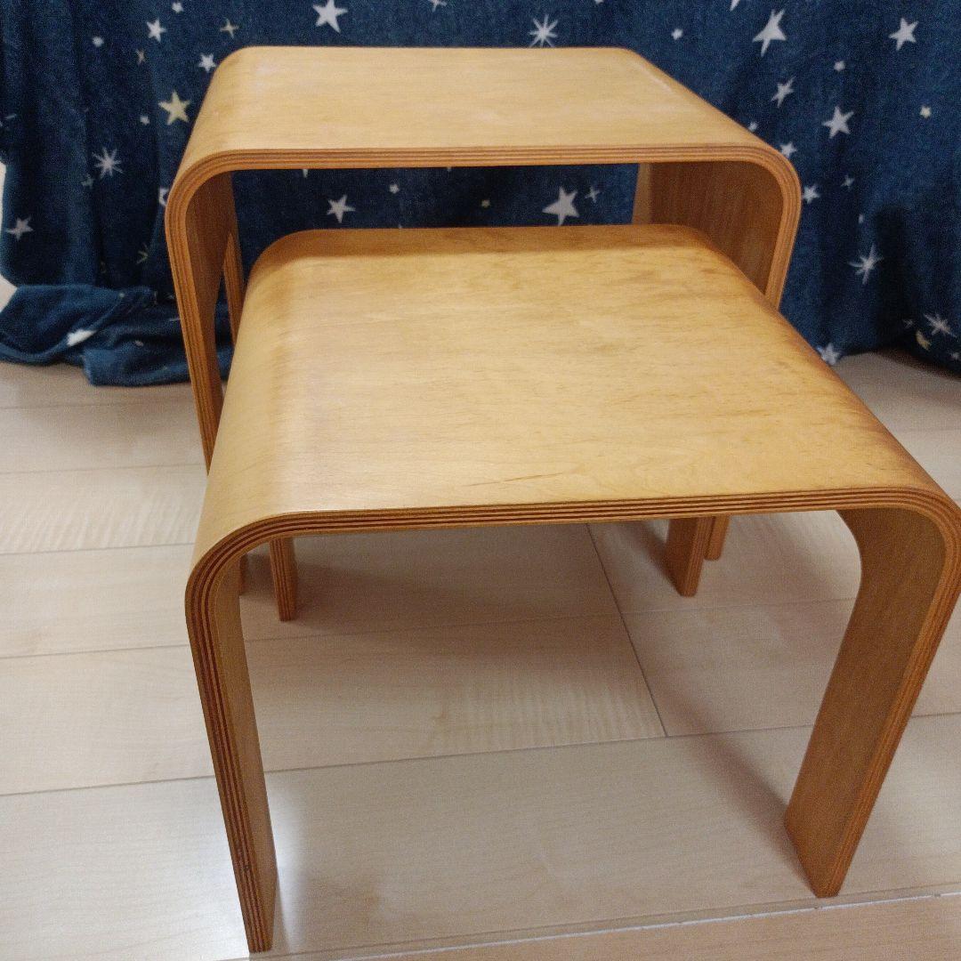 むう　曲木　重なるテーブル、ベンチセット