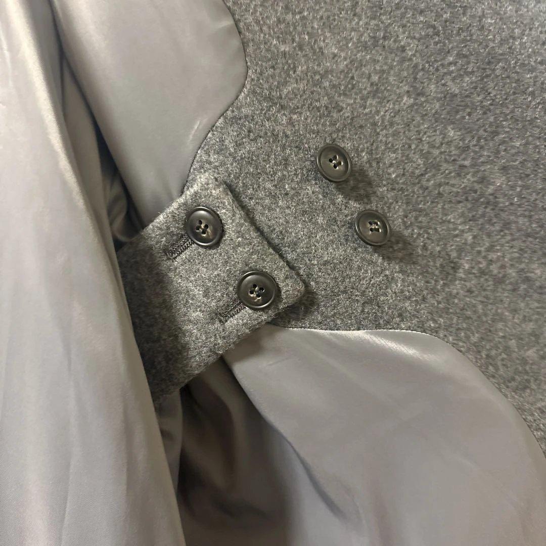 美品　北欧暮らしの道具店 3WAYアレンジ襟のかろやかチェスターコート グレー