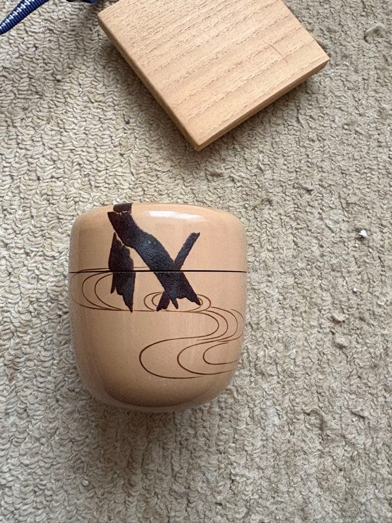 中棗 白塗 川蝉蒔絵　祐斎作