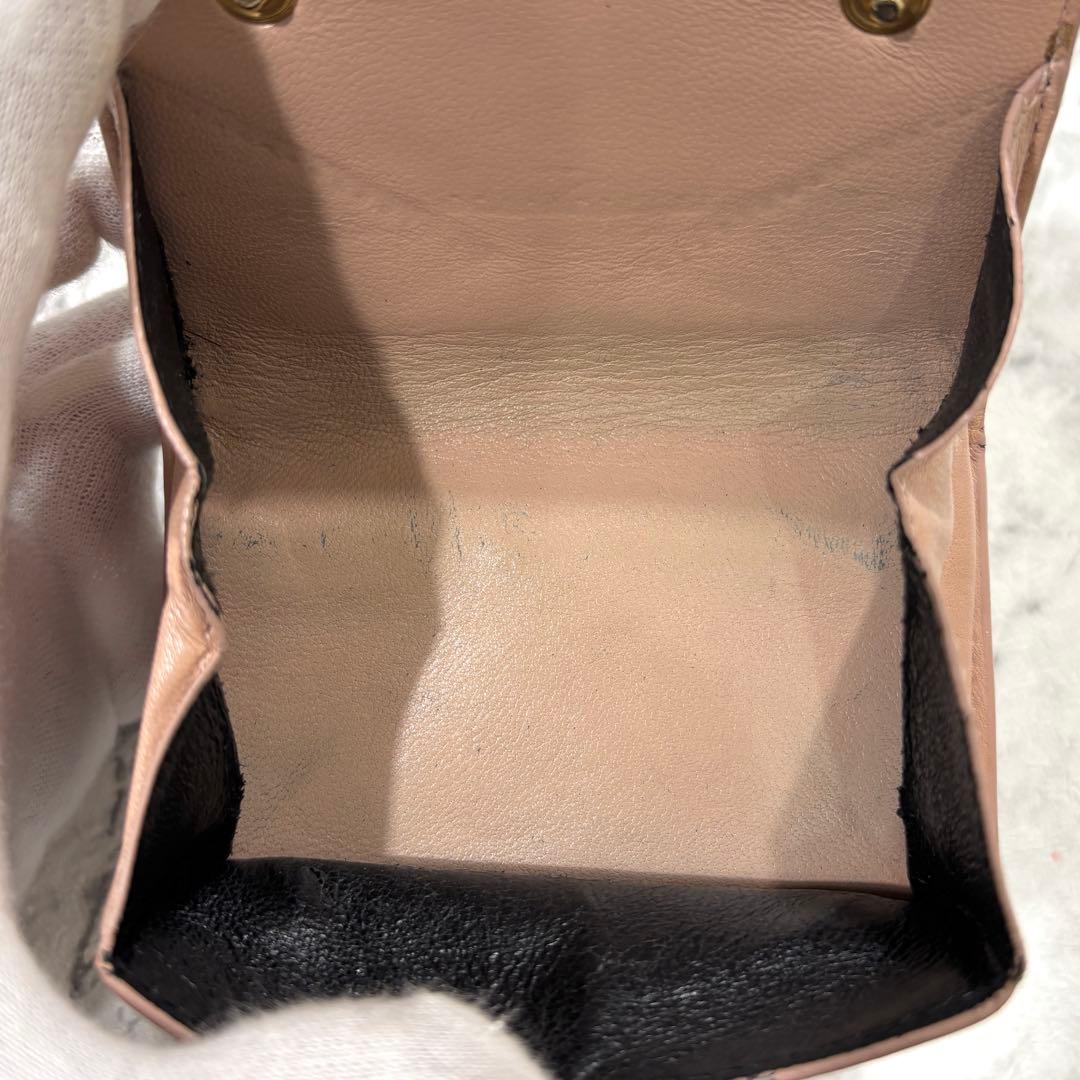 SAINT LAURENT 三つ折り財布 YSL キルティング レザー ピンク