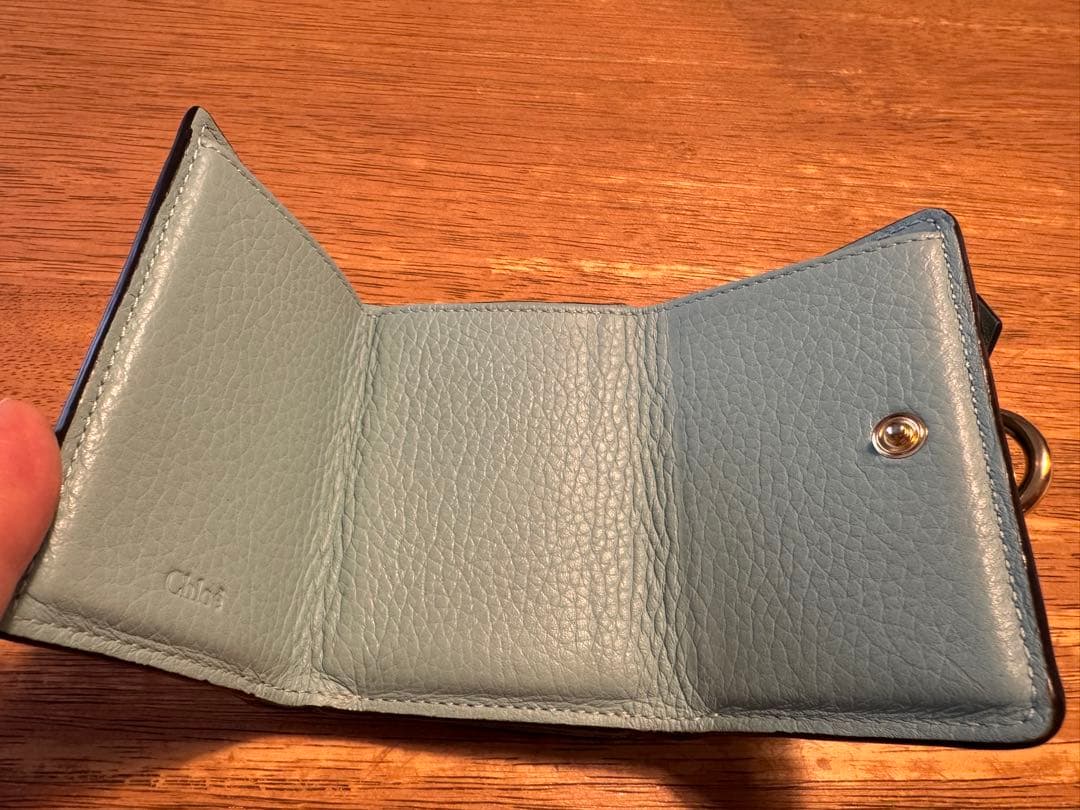 Chloé 三つ折り財布 ライトブルー