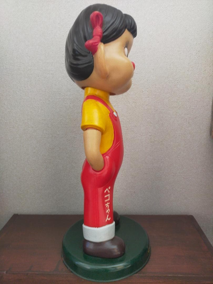 不二家　ペコちゃん人形　４７ｃｍ　ブリキ台