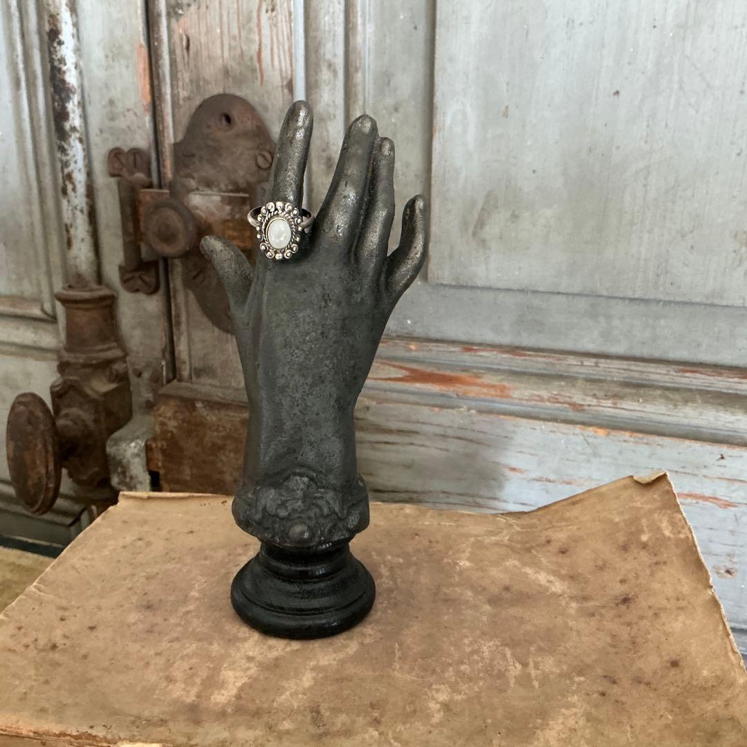 １９世紀　フランスアンティーク　ハンドモチーフ　ペーパーウェイト　アイアン鋳物