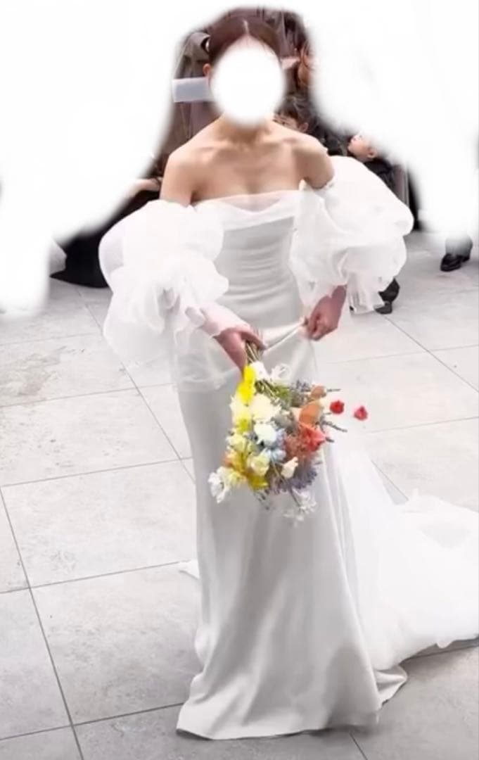 【限定値下げ中】2way ウェディングドレス（ベール付き）