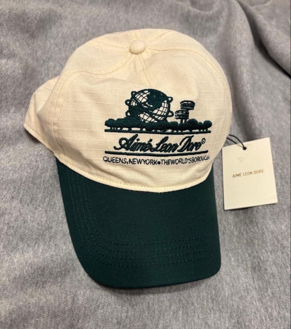 AIME LEON DORE キャップ アイボリー/ダークグリーン