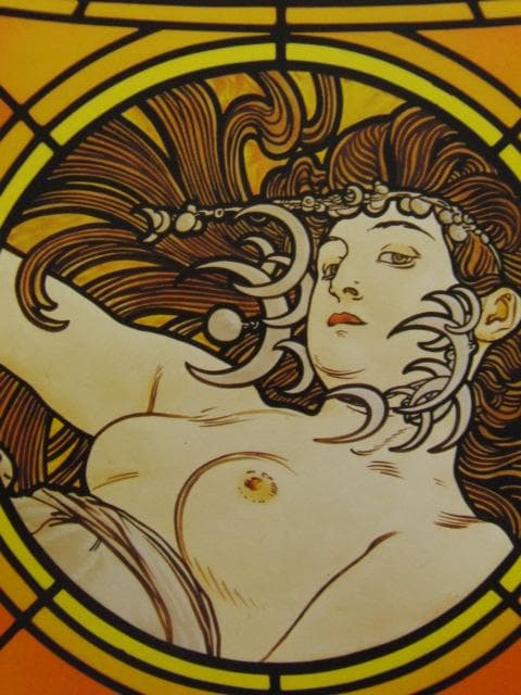 アルフォンス・ミュシャ、婦人の胸像（メダイヨン）、希少な画集より