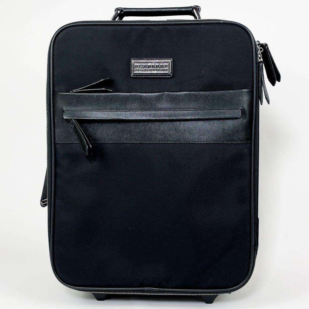 希少✨バーバリー キャリーケース サフィアーノレザー 鍵付き 機内持ち込み可 黒