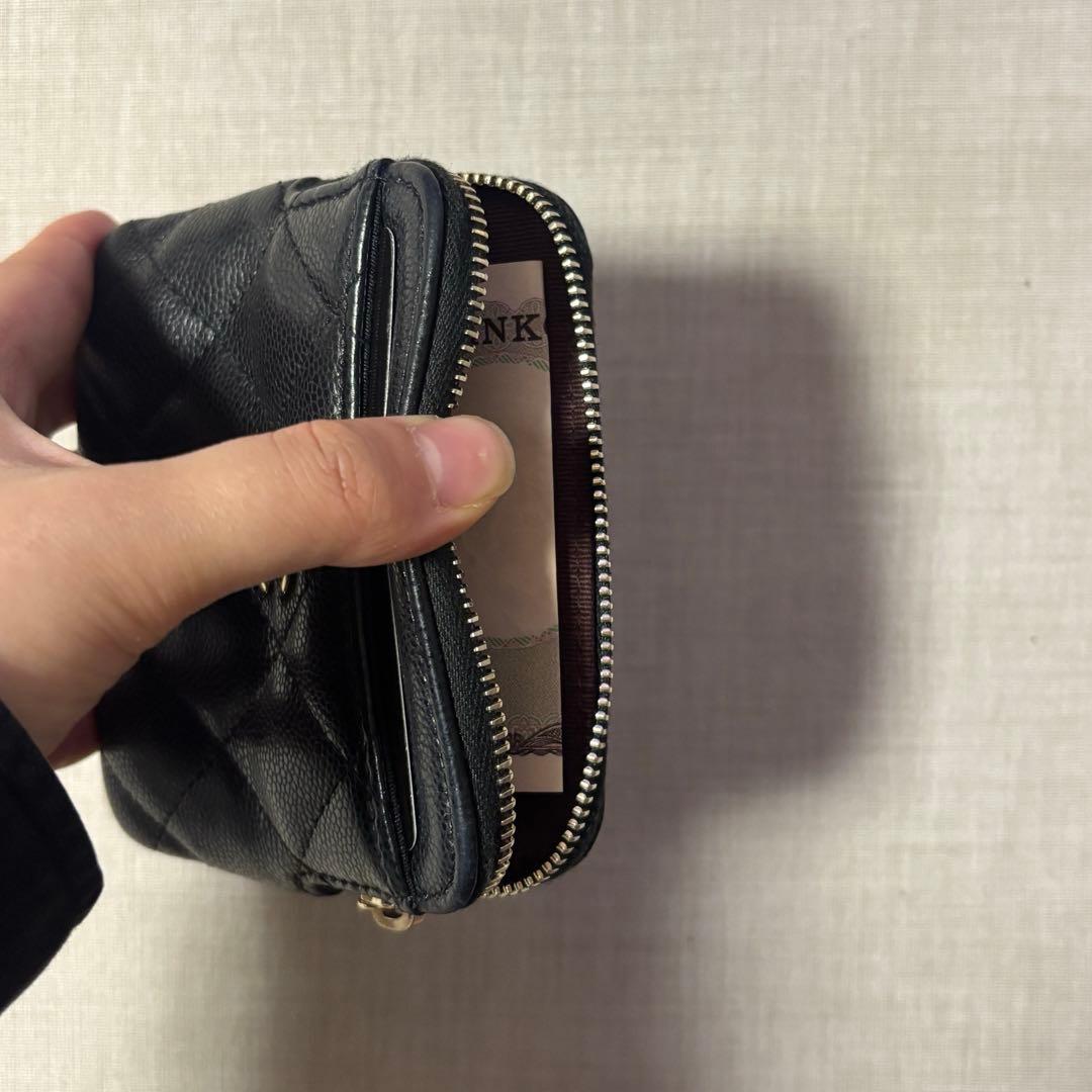 美品 CHANEL ジップパース マトラッセ タイムレスクラシック