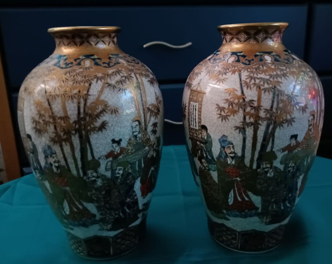 薩摩焼【献上薩摩焼人物図　七賢人図】