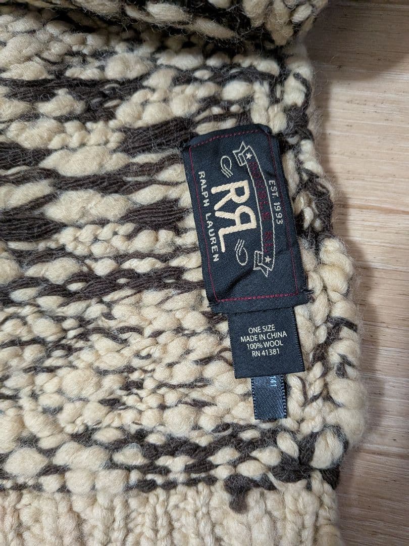 RRL ハンドニットマフラーイーグル柄　中古美品