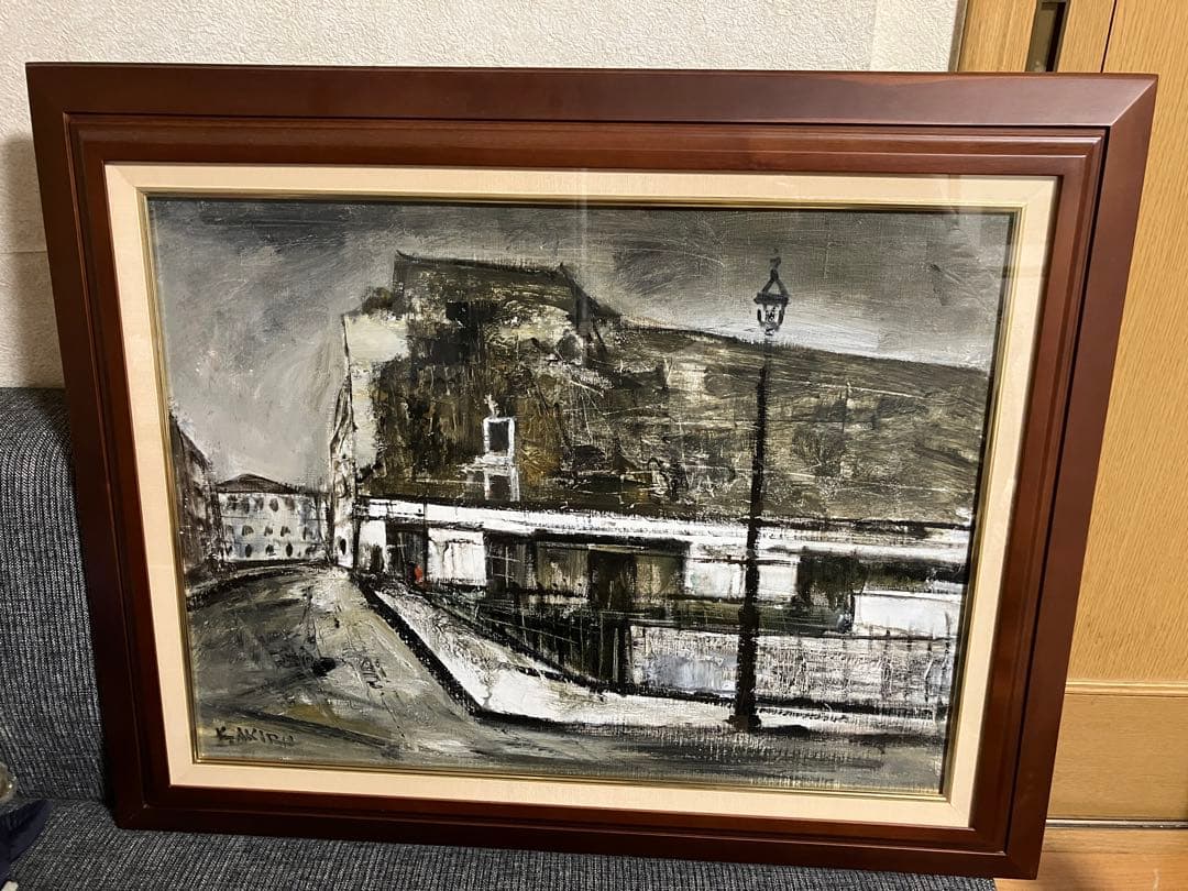 油絵 「街角」小松明