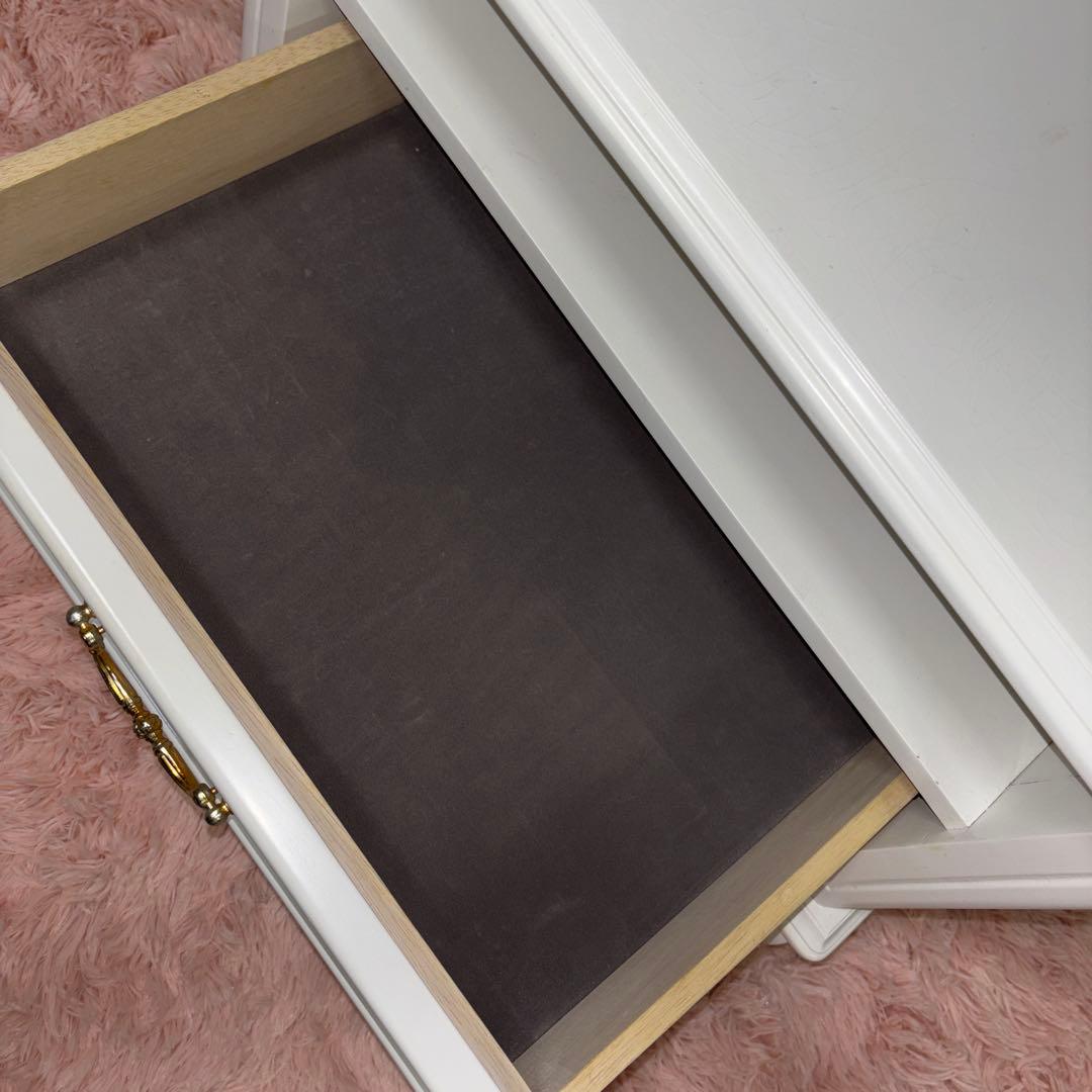 ロココ調　猫脚テレビ台　ホワイト　コンパクトサイズ