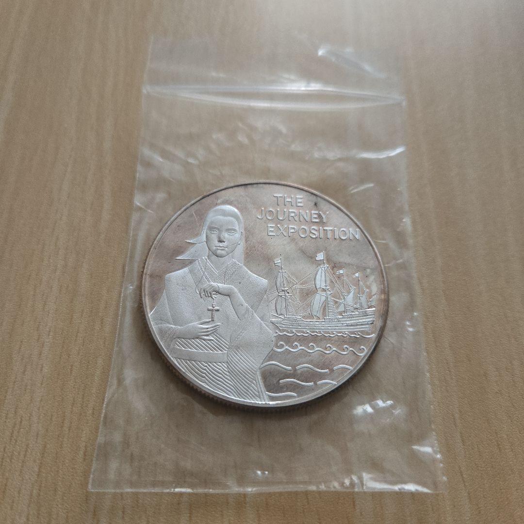 1990年の長崎旅博覧会公式記念純銀メダル 稀少