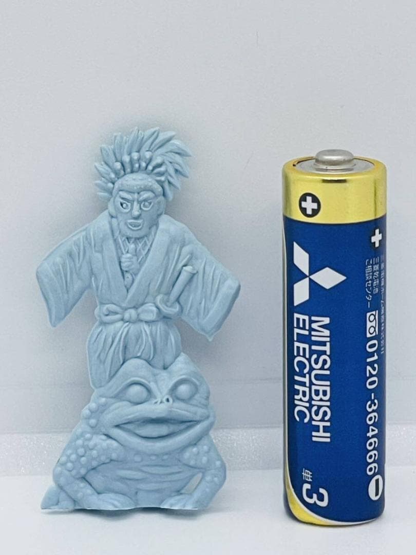 昭和レトロ 妖怪 ガマ仙人 蝦蟇忍者（水色） ポリ人形 当時物 パチ