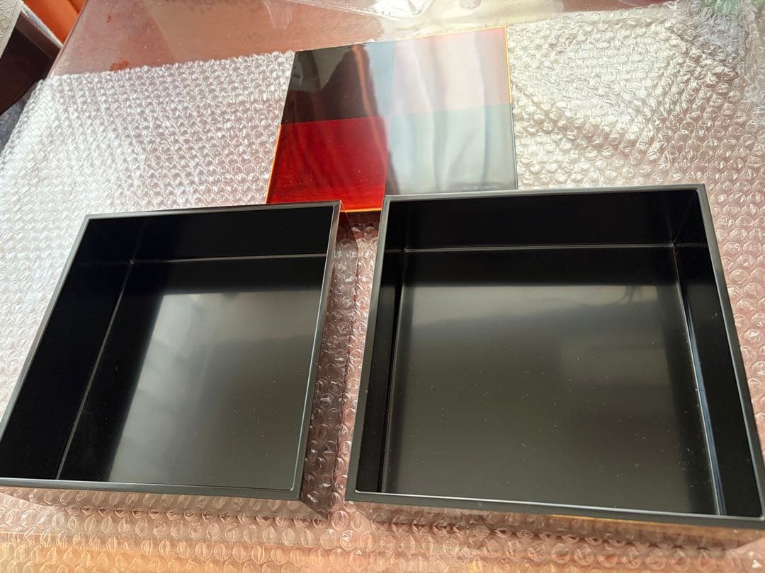 【宮内庁御用達　漆器 山田平安堂】 二段重　白檀