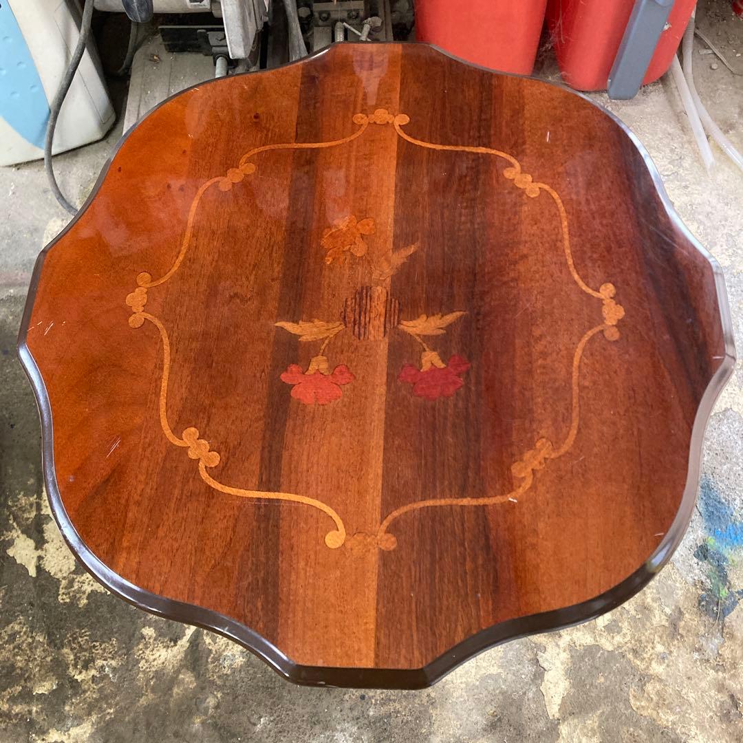 象嵌 コーヒーテーブル　丸テーブル　サイドテーブル 幅52cm B