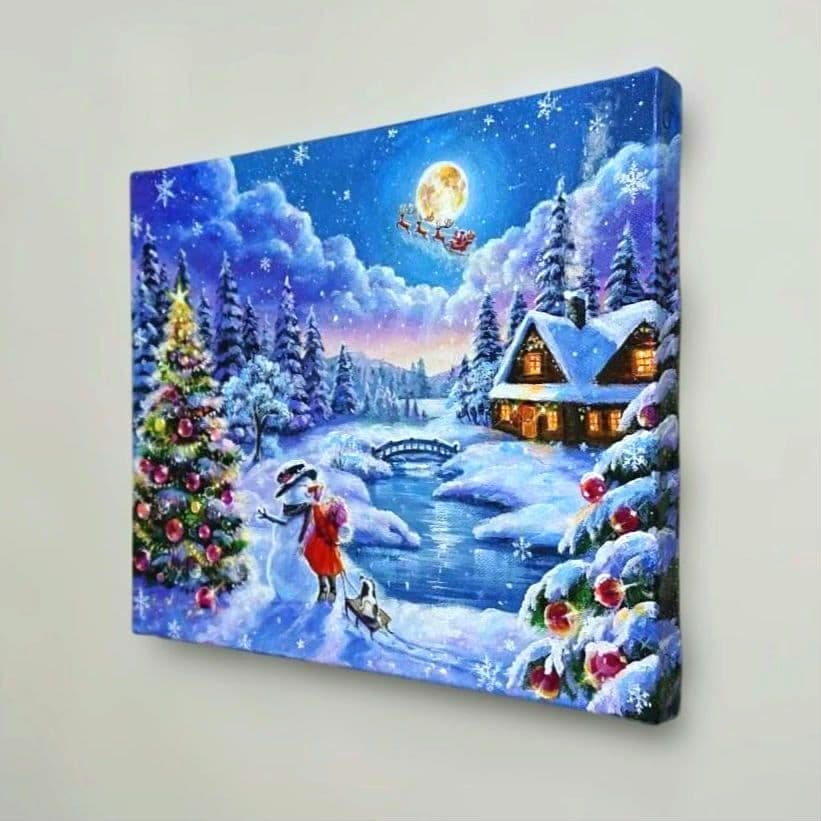 な*は様 【楽しいひととき】アクリル画 F3 風景画 絵画