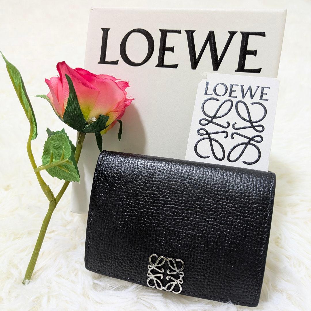 大人気✨LOEWE ロエベ　アナグラム　トライフォールドウォレット　Ｗホック