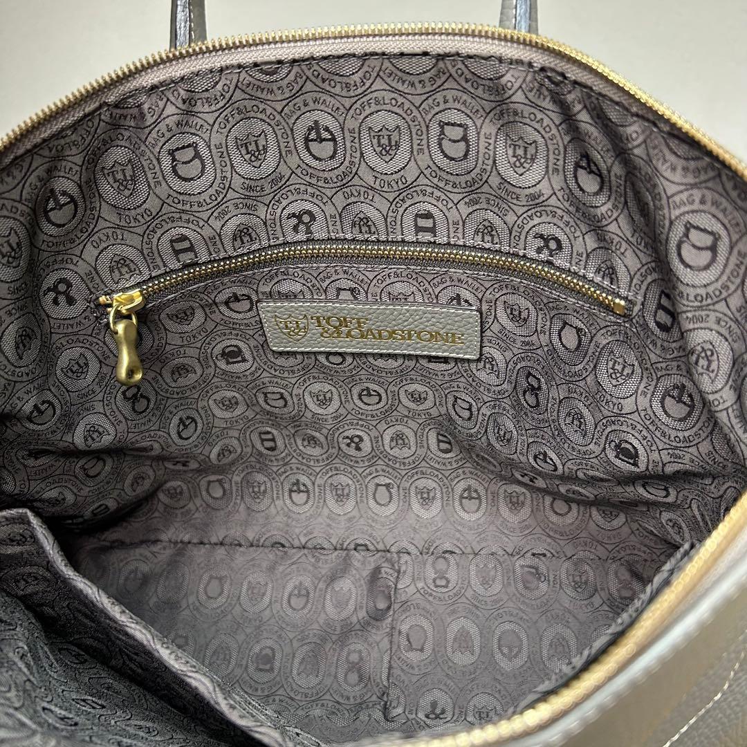 美品　トフアンドロードストーン　ビジネスバッグ　2way　グレー　レザー　A4◎