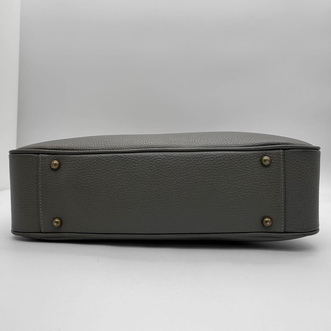 美品　トフアンドロードストーン　ビジネスバッグ　2way　グレー　レザー　A4◎