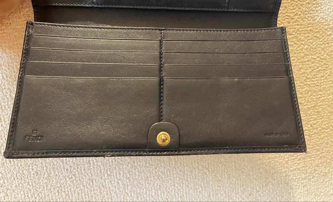 FENDI 二つ折り財布 ネイビー 手帳カバー