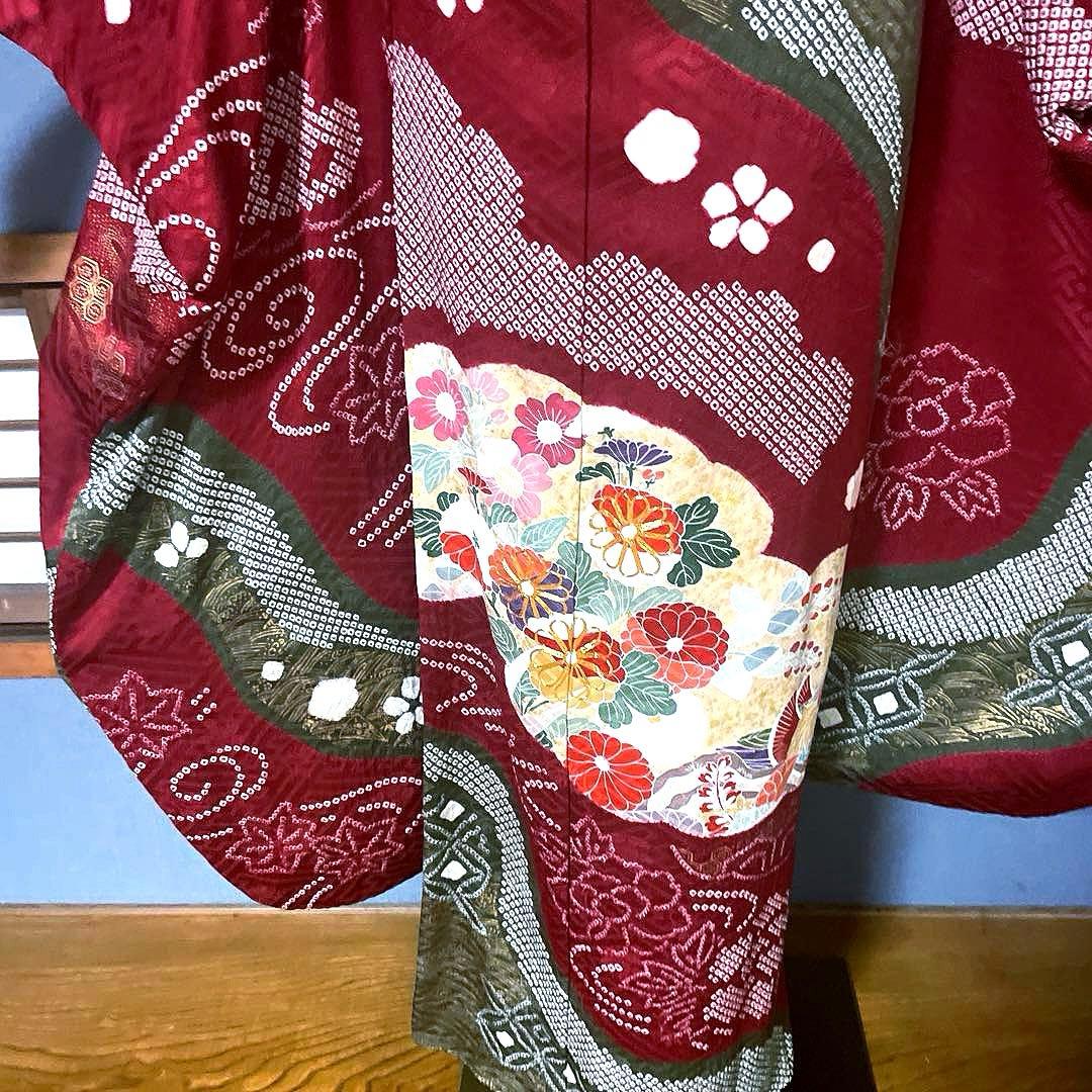 振袖フルセット　手絞り　手描き友禅　染分け　成人式振袖　振袖　良家のお嬢様