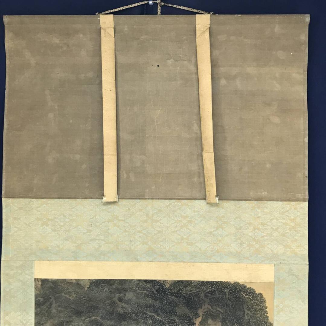 真作/谷文晁/蘭亭曲水図/山水人物図/山水図/掛軸/名家伝来AH-548