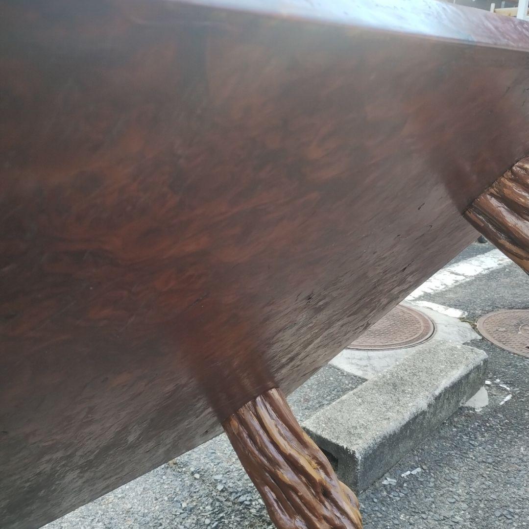 赤褐色 木製座卓 玉杢