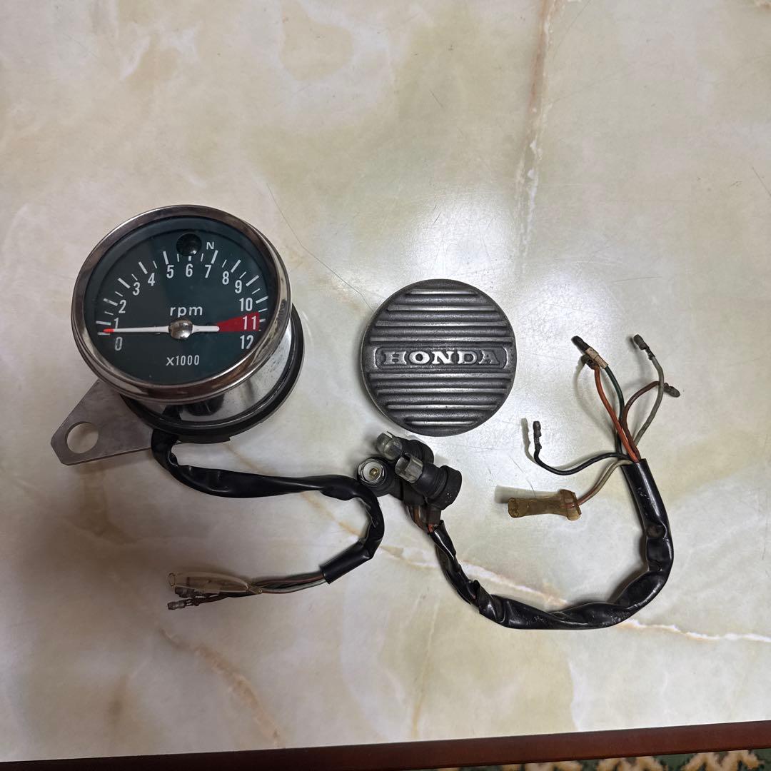 ホンダ　モンキー　6v？12v？機械式タコメーター、カムカバー4mini 当時物