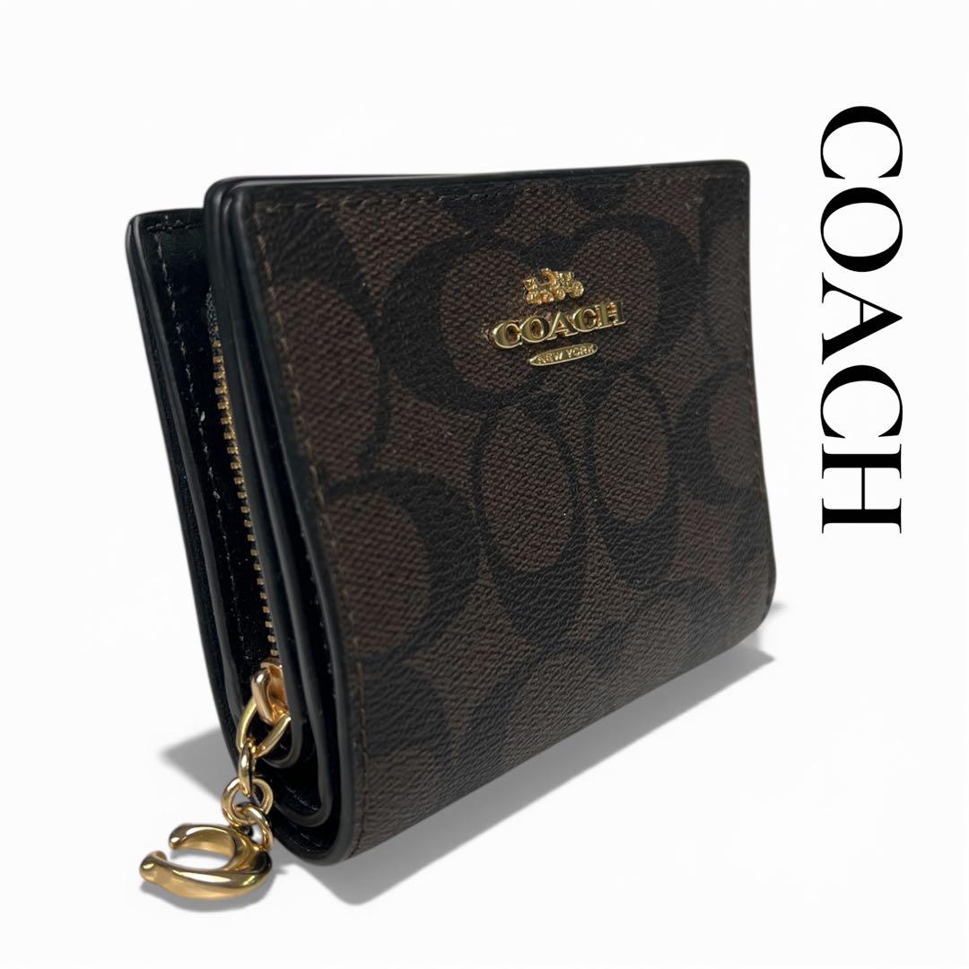【未使用品】コーチ COACH 二つ折り財布 ブラウン ウォレット 財布　小銭