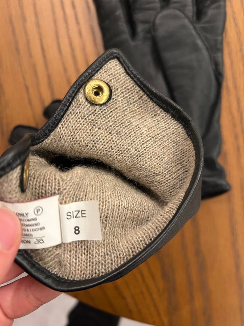 yamaDENTS ブラック レザー手袋 サイズ8