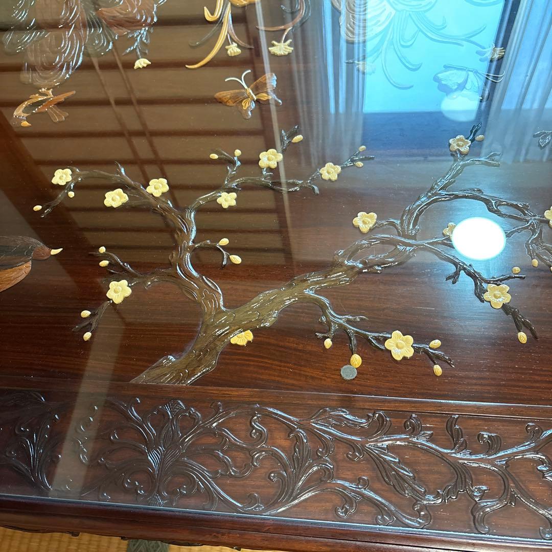 更にお値下げ‼️中澤唐木 好斎之作 座卓 ローテーブル ガラス天板付き