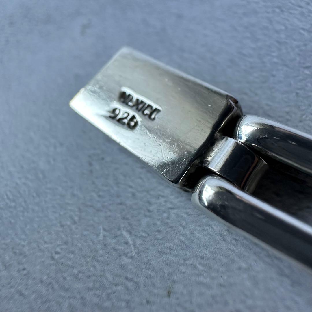 ヴィンテージ オニキスリンクブレスレット シルバー925 メキシコ製