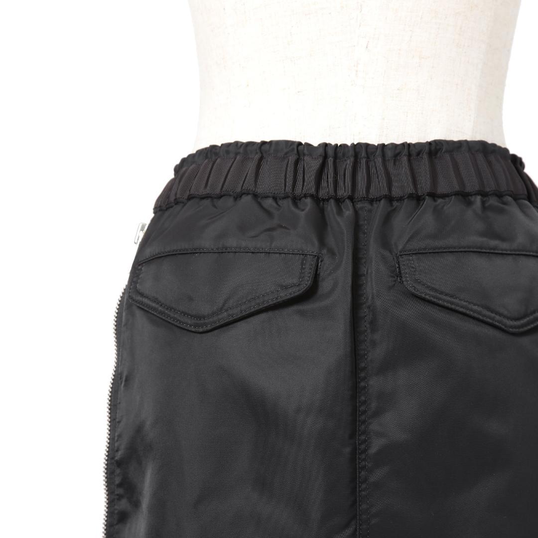 sacai サイドプリーツ MA-1 スカートNylon Twill Skirt