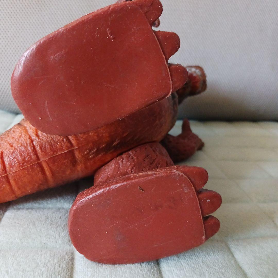 昭和 当時物 ゴジラ フィギュア 約33cm 茶色 手足可動 無刻印 記名あり