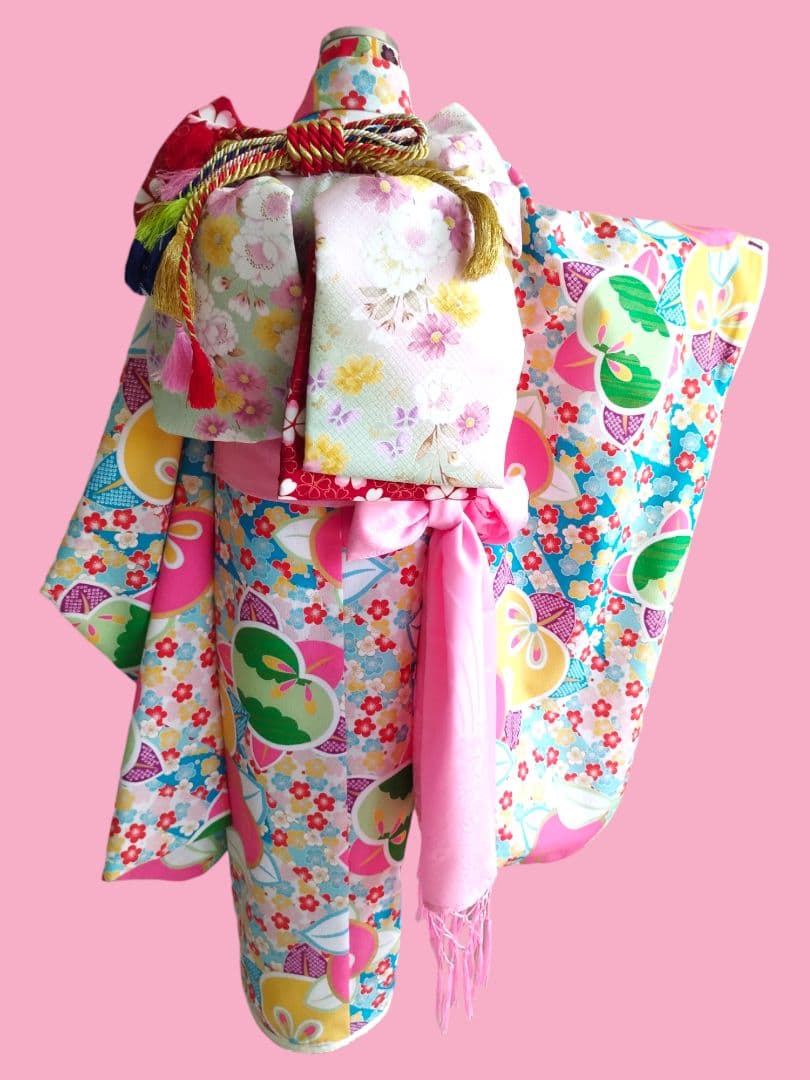 ブランドぷちぷり着物に友禅調の作り帯セット