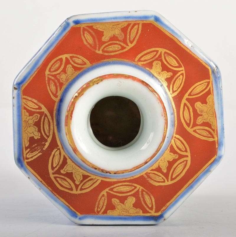 伊万里焼　古伊万里　色絵金彩　祥瑞鳳凰文　六角振出　時代箱付　V　R6735