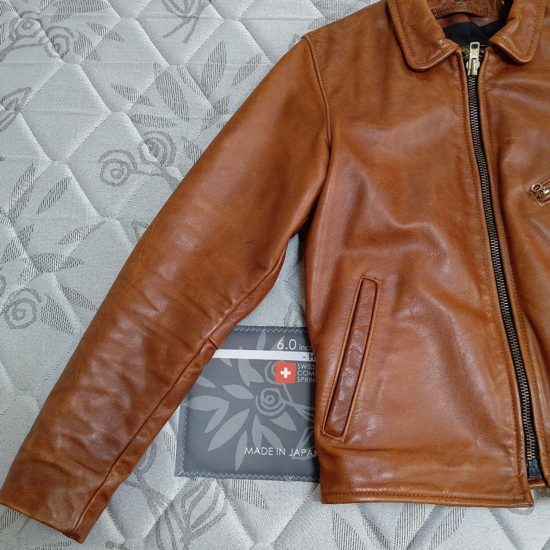 VANSON バンソン ENF エンフィールド 茶 36 ライダース 革ジャン