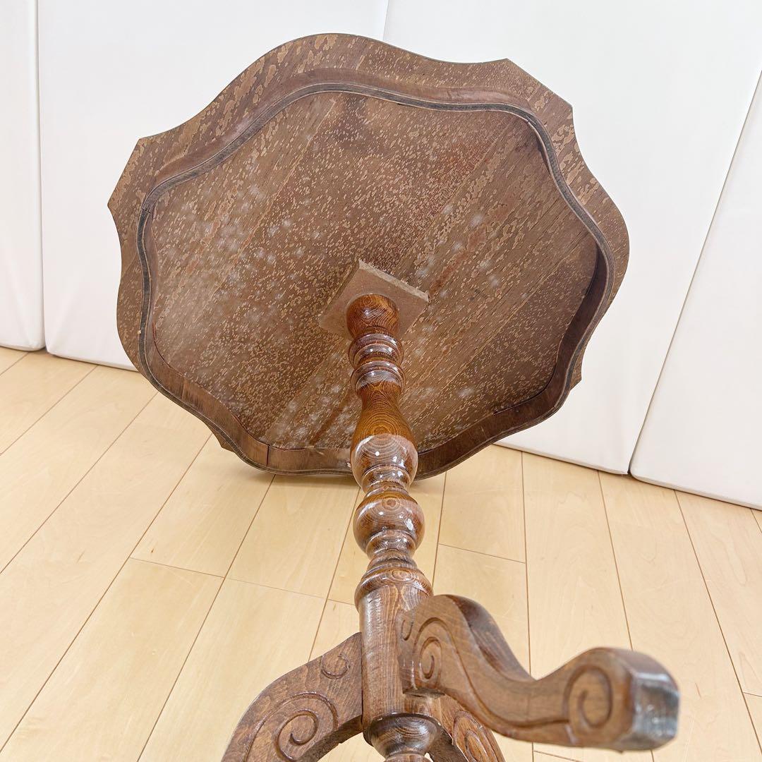 コーヒーテーブル 花象嵌 艶あり アンティーク家具 イタリア ロココ調　バラ意匠