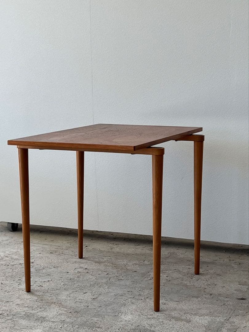 最終セール 70's 山口木材工芸 サイドテーブル チーク×ビーチ材｜送料込