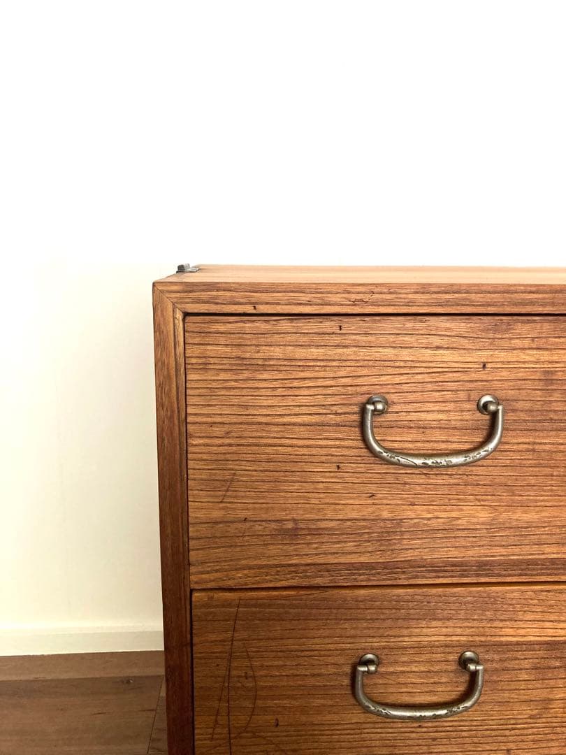 【メンテ済】アンティークの収納棚　ローボード　テレビ台　総桐　引出し3杯