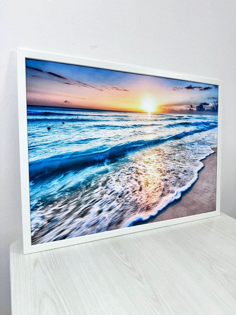 No262フレーム付きキャンバスアート　海の絵画　風景画　ブランドアートポスター