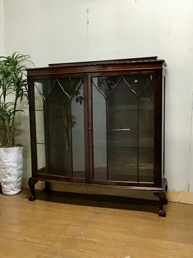 管220☆イギリス製☆アンティーク☆チャイナキャビネット☆マホガニー