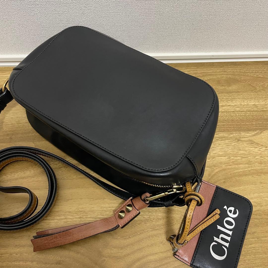 《極美品》Chloe（クロエ） レザー ショルダーバッグ ブラック 黒