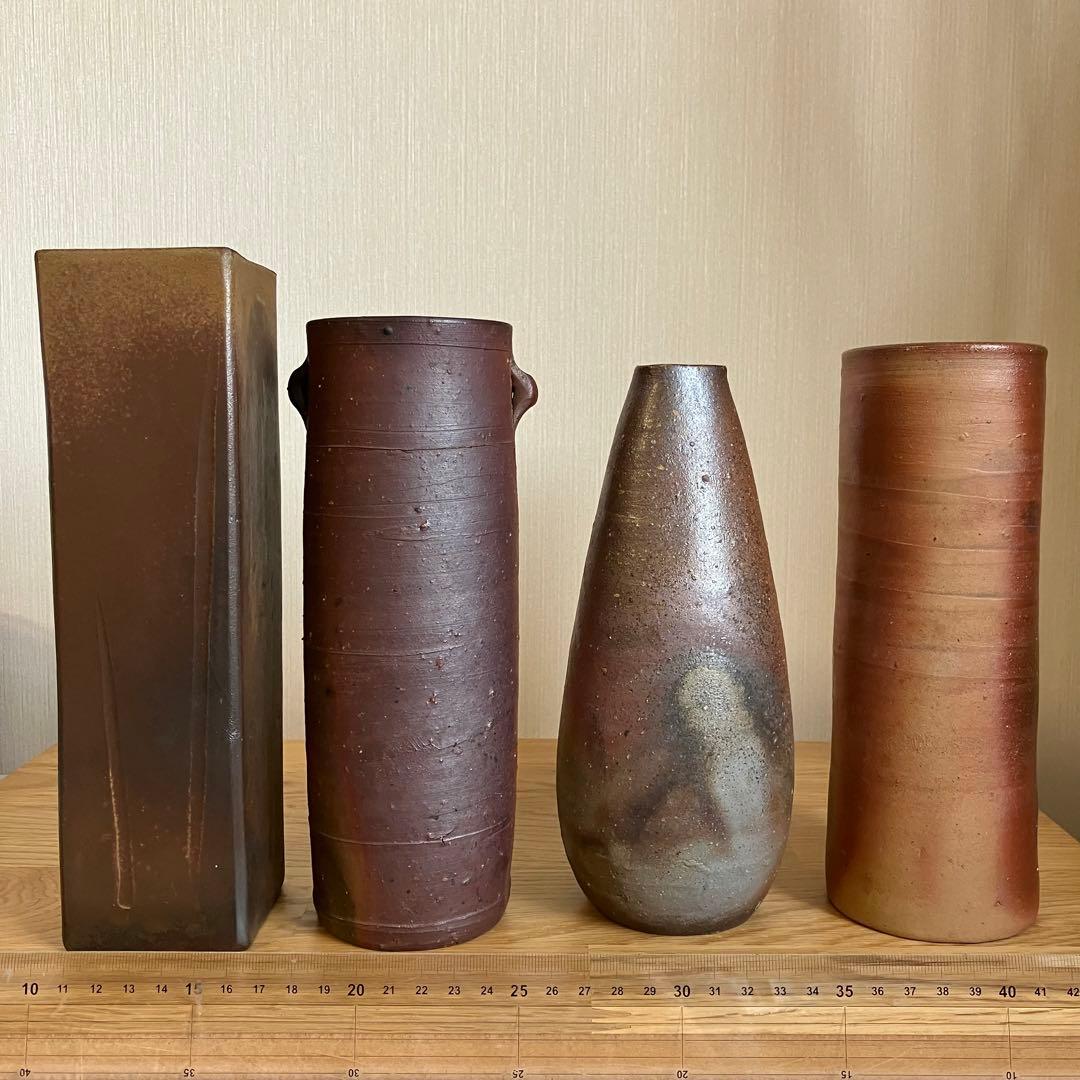 備前焼　花瓶　4点