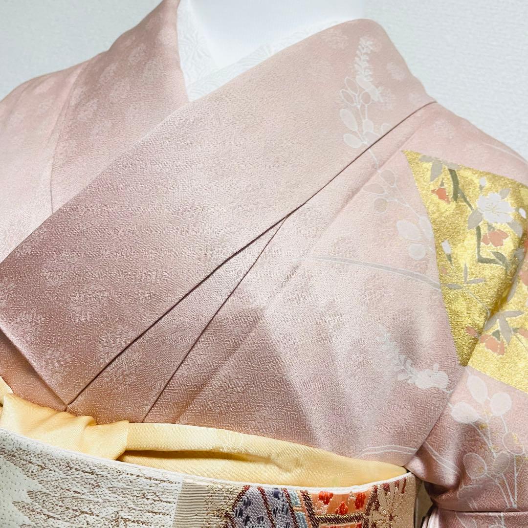 ピンク 友禅 4点 フルセット 訪問着 入学式 卒業式 入園式 春 秋 冬