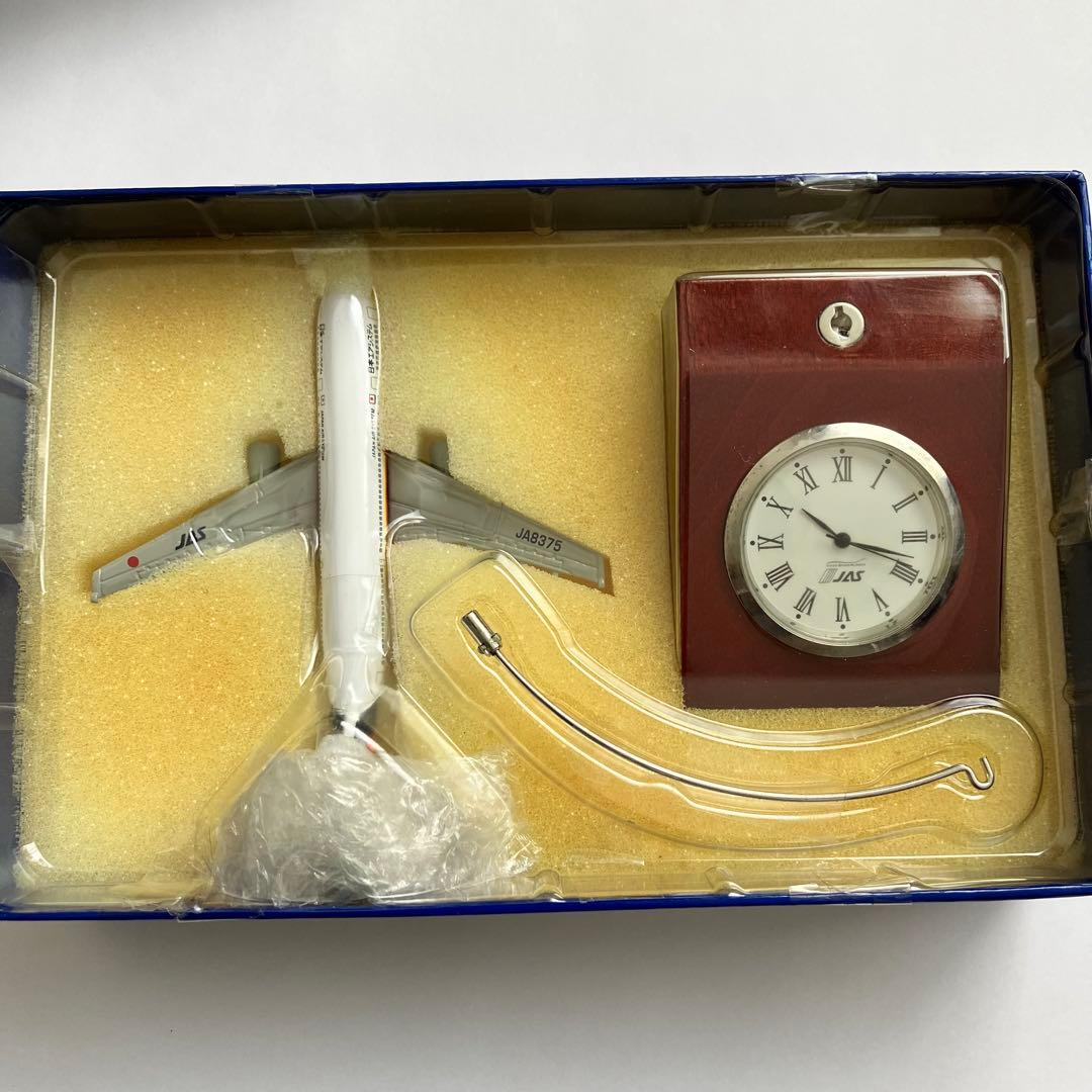 日本エアシステム　JAS 飛行機　機内品　時計　置き時計　ダイキャスト　希少品