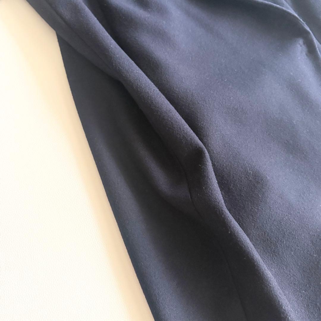 【エンフォルド】チェスターコート ロング 38 日本製 ネイビー 変形デザイン